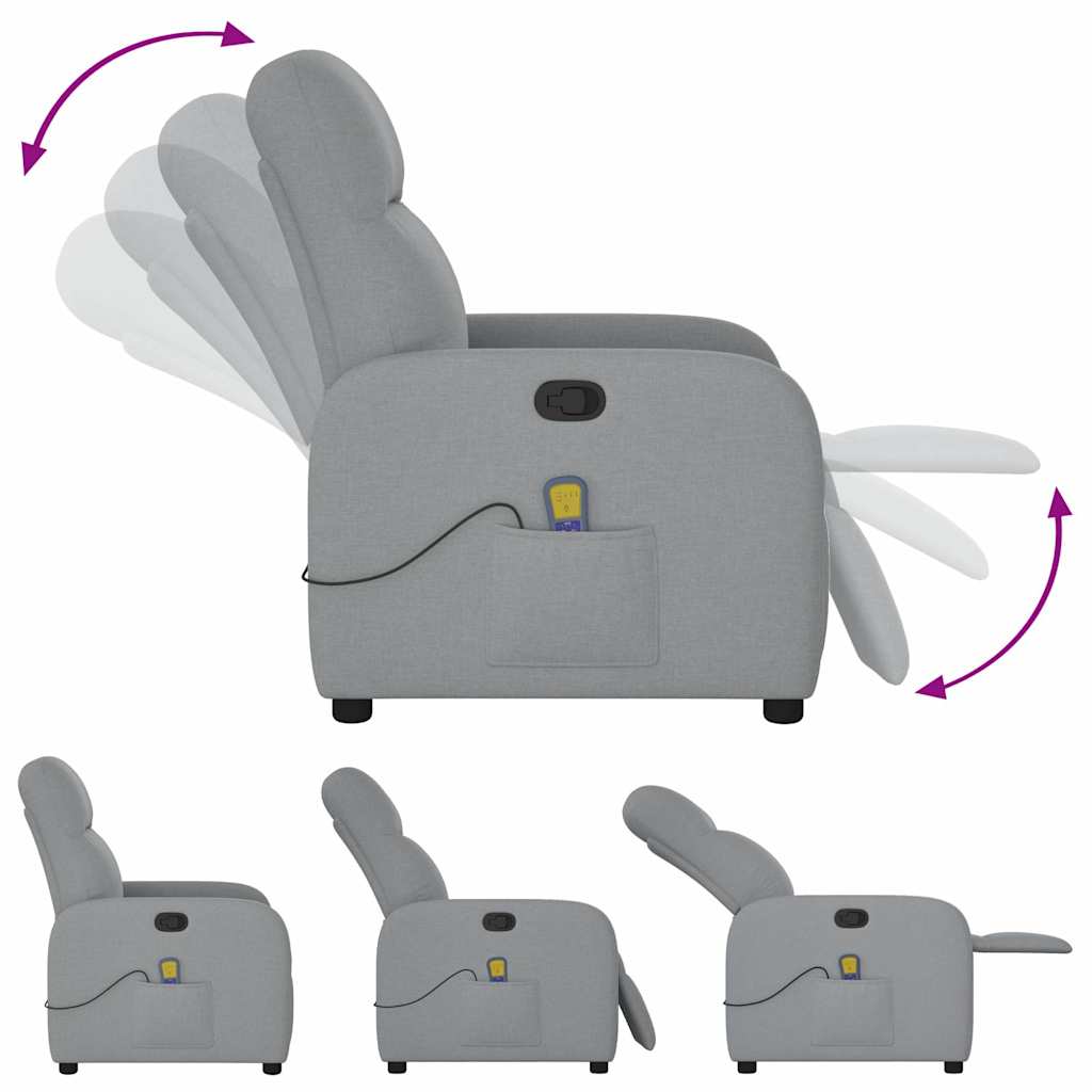 Fauteuil de massage inclinable Gris clair Tissu - XIOS