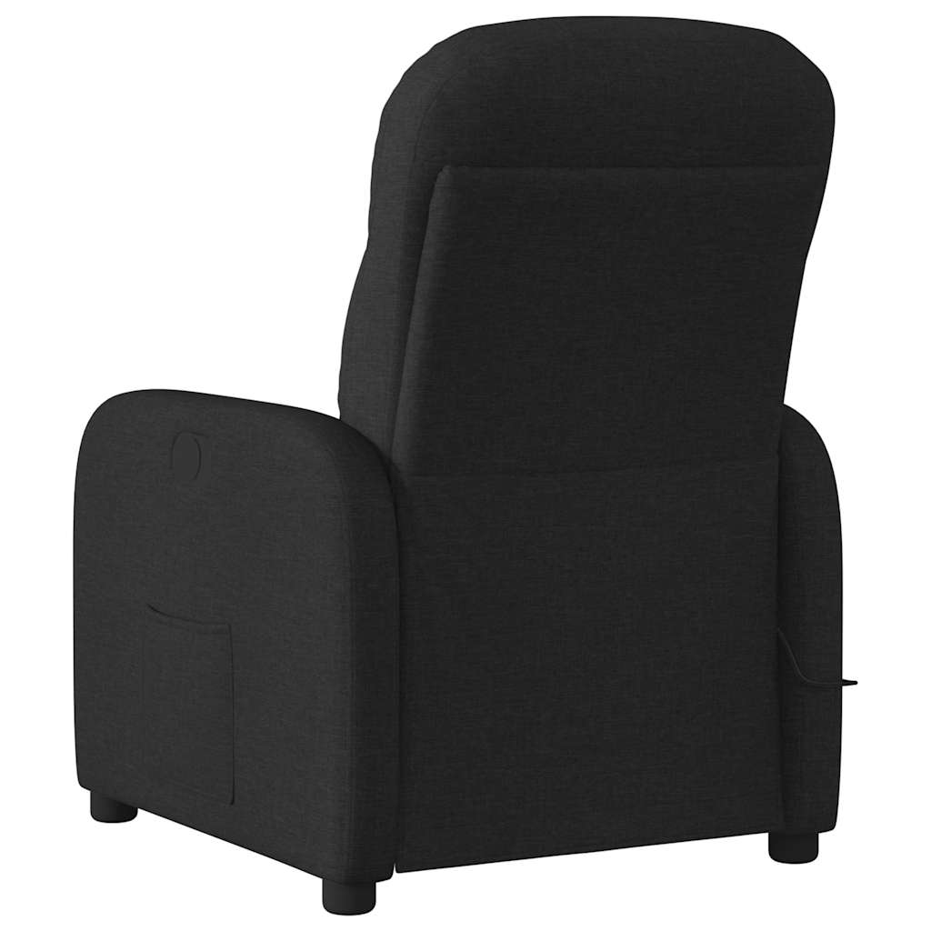 Fauteuil de massage inclinable Noir Tissu