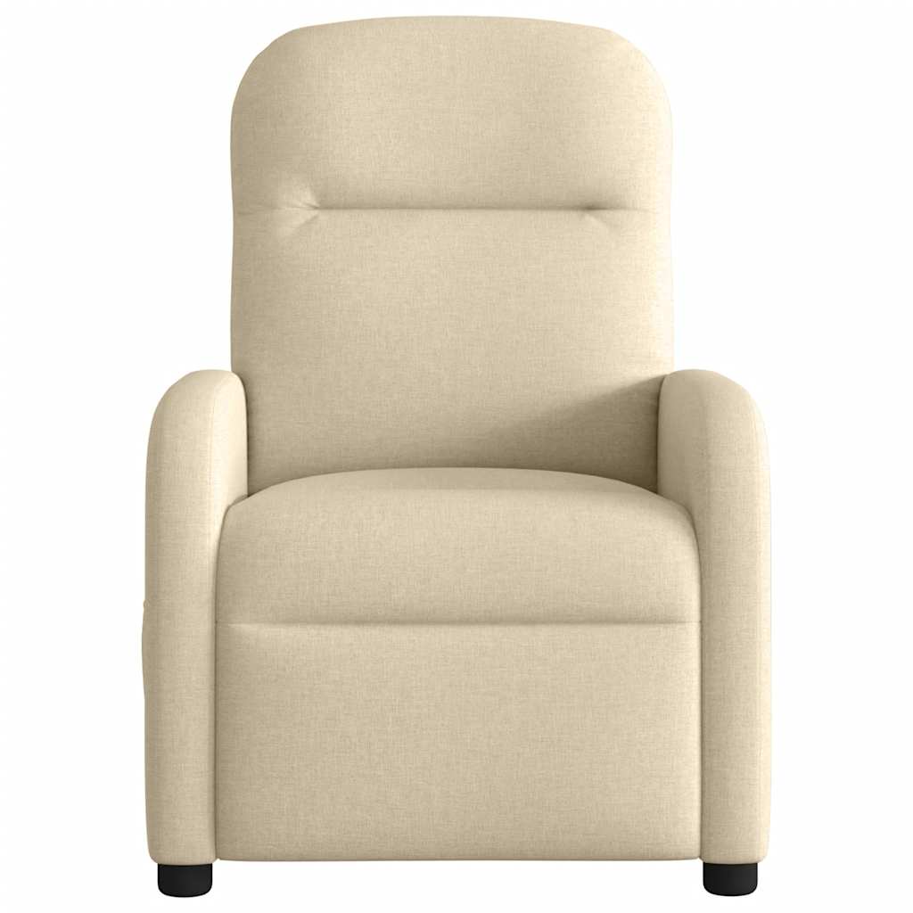 Fauteuil de massage inclinable Crème Tissu