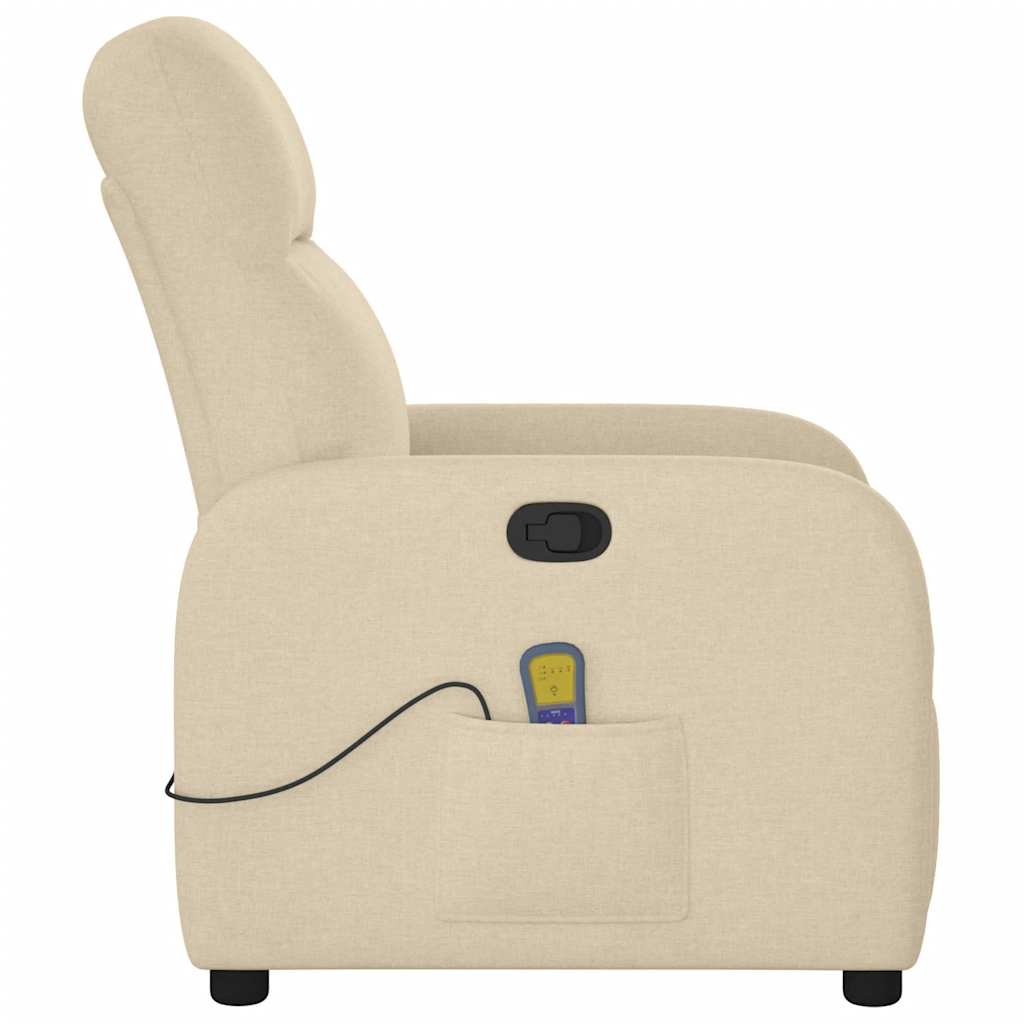 Fauteuil de massage inclinable Crème Tissu