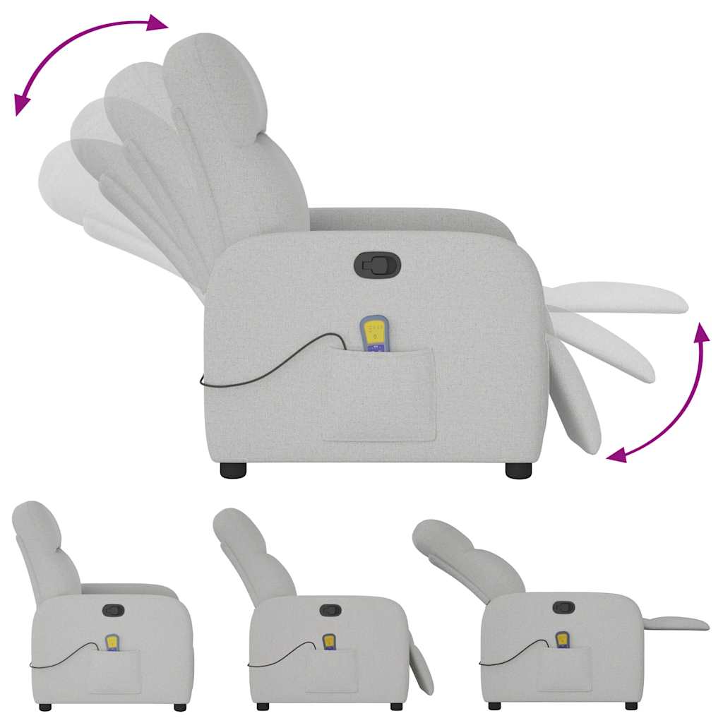 Fauteuil de massage inclinable gris nuage tissu - XIOS