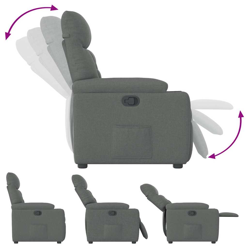 Fauteuil inclinable Gris foncé Tissu