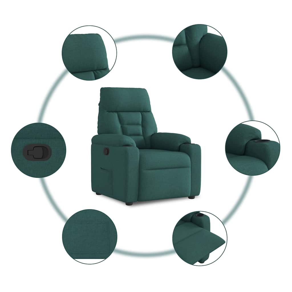 Fauteuil inclinable Vert foncé Tissu