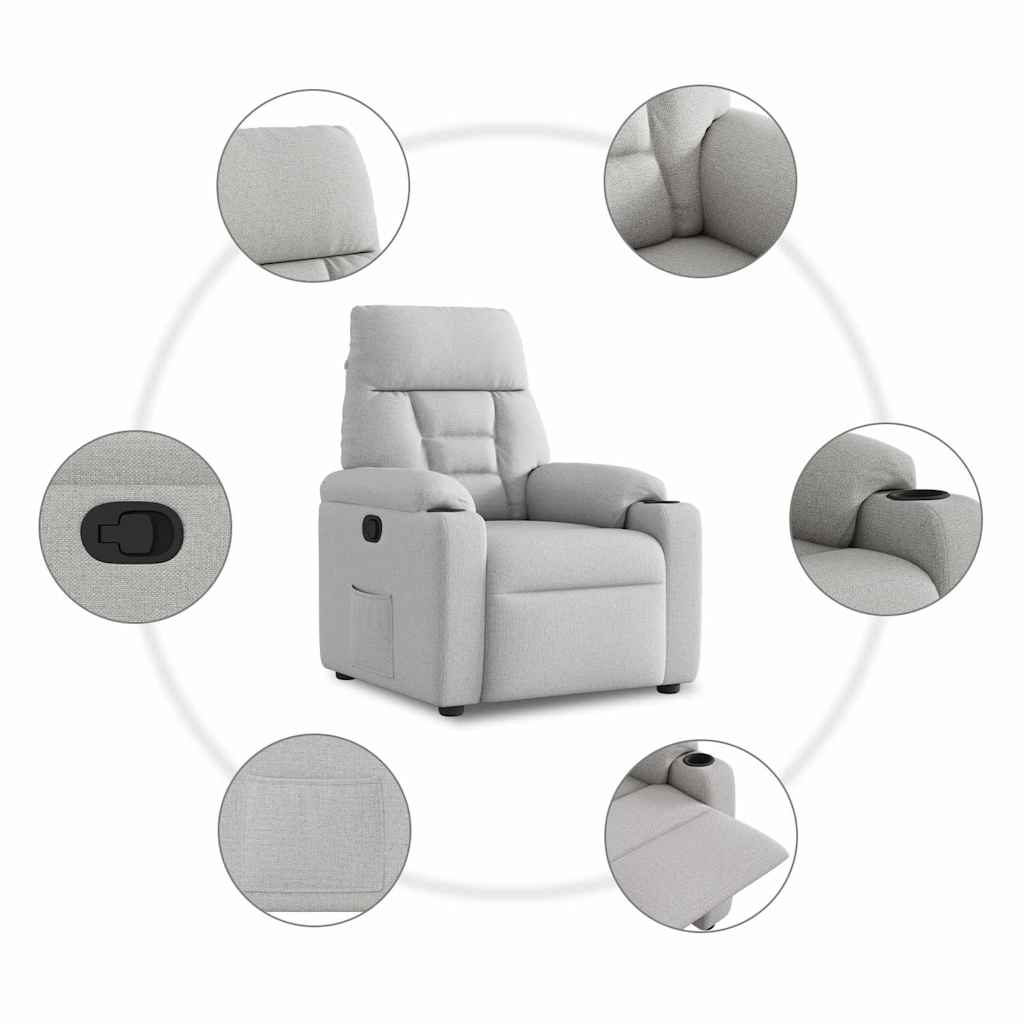 Fauteuil inclinable gris nuage tissu