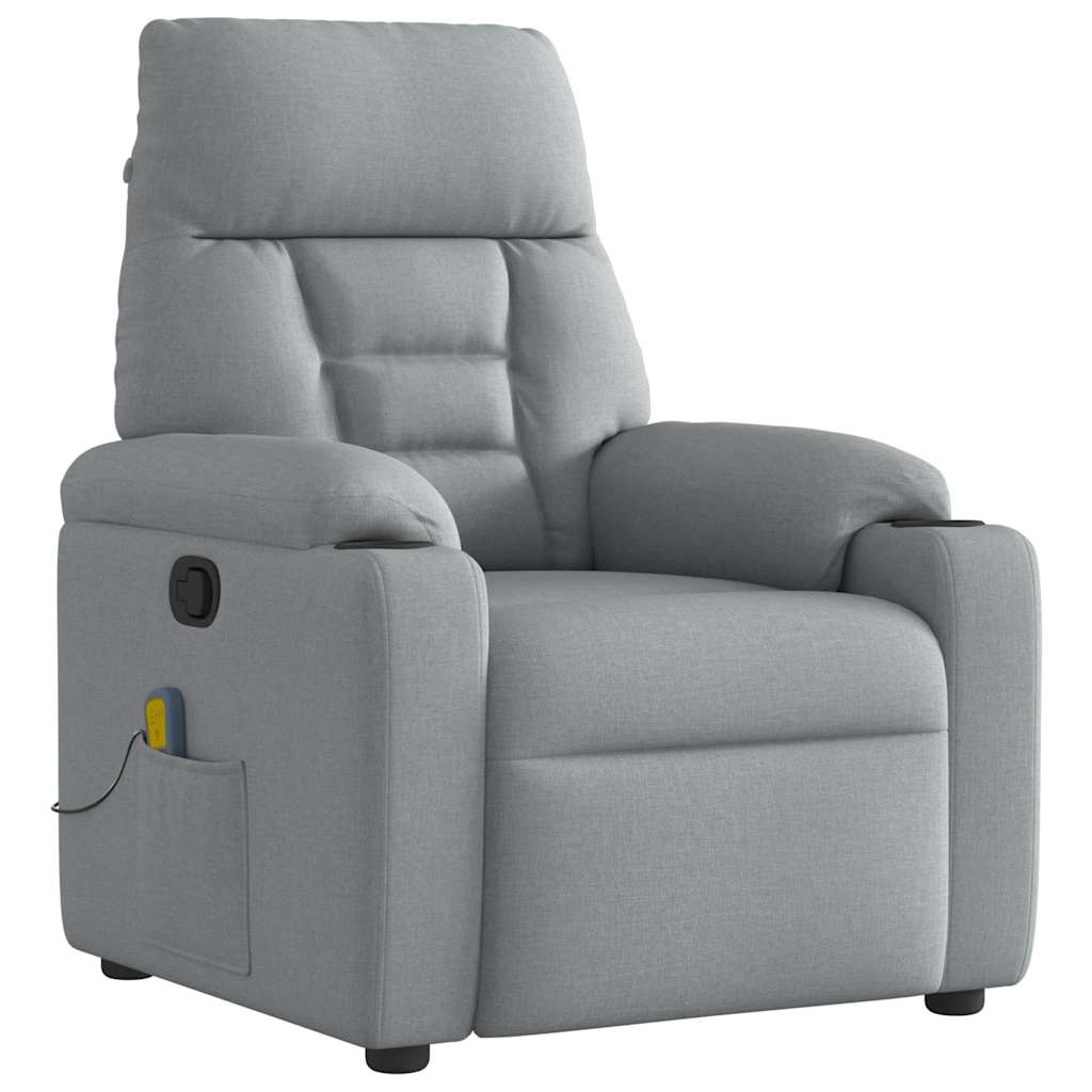 Fauteuil de massage inclinable Gris clair Tissu