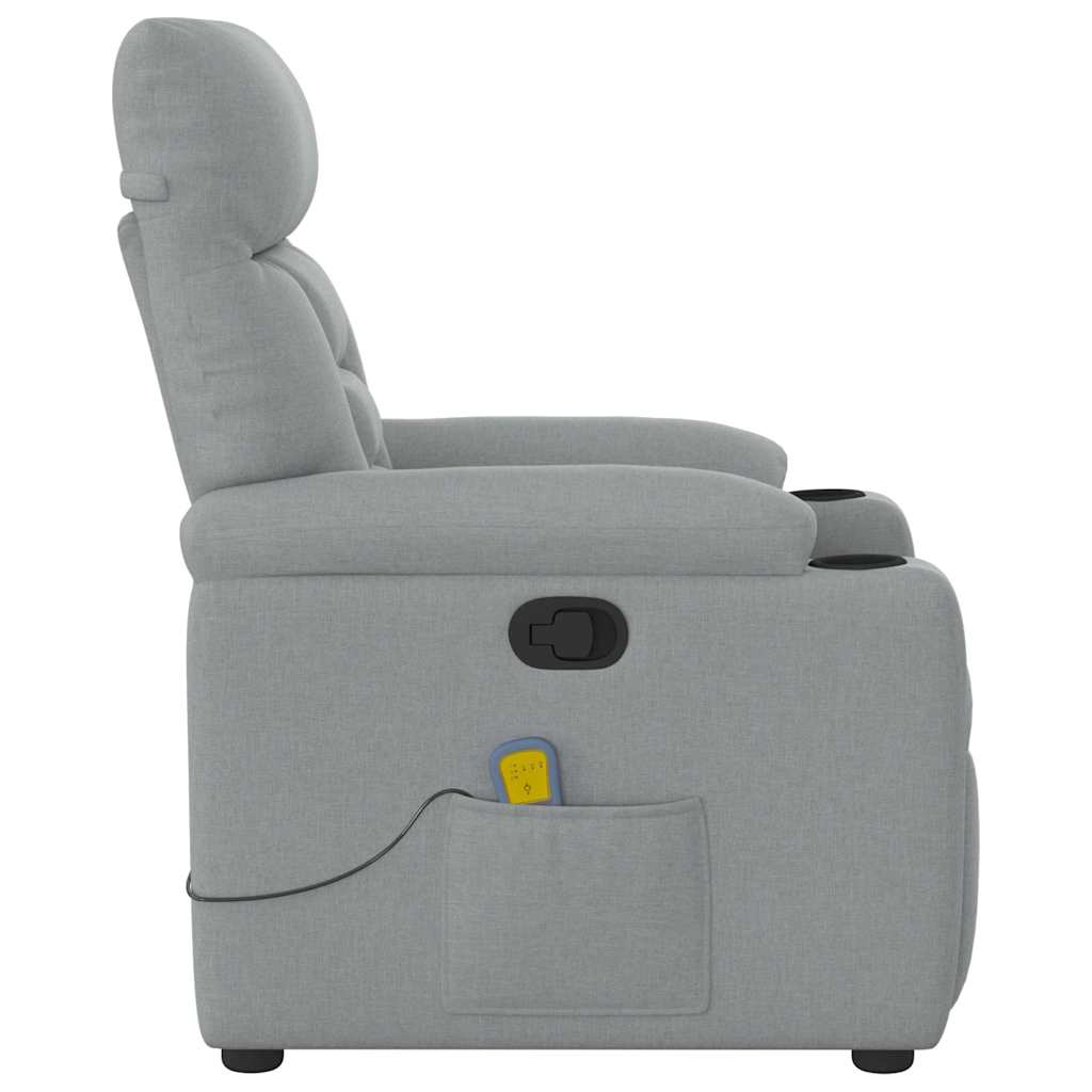 Fauteuil de massage inclinable Gris clair Tissu