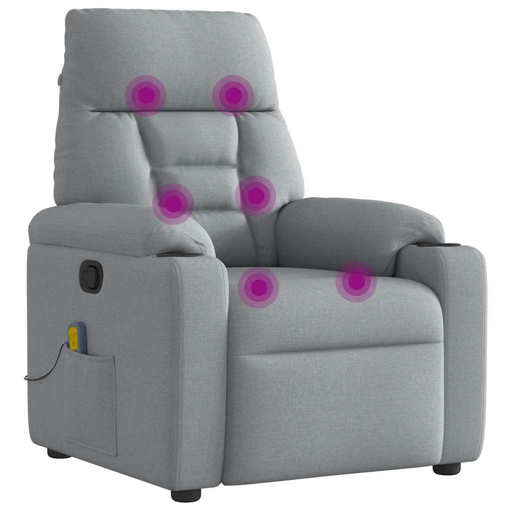Fauteuil de massage inclinable Gris clair Tissu