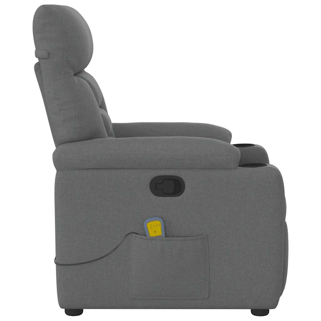Fauteuil de massage inclinable Gris foncé Tissu