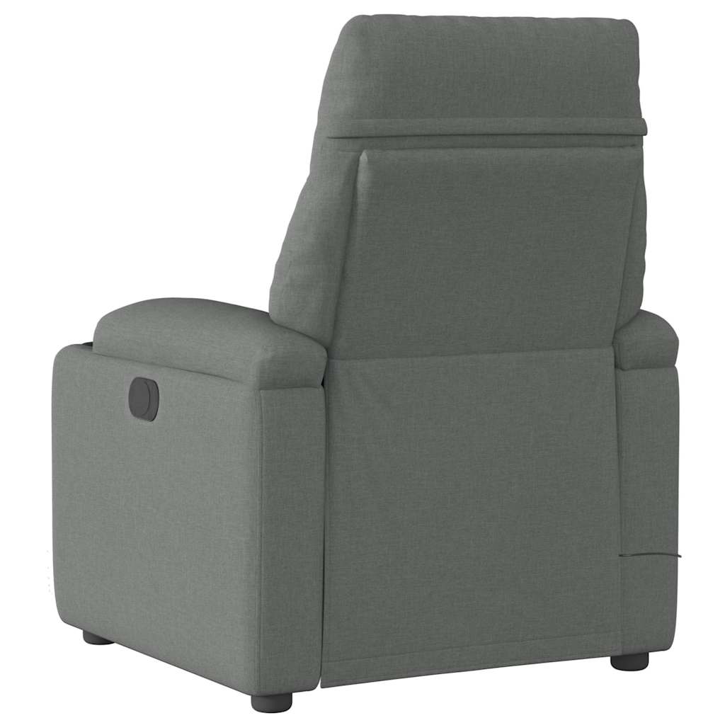 Fauteuil de massage inclinable Gris foncé Tissu