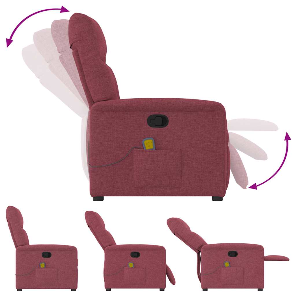 Fauteuil de massage inclinable Rouge bordeaux Tissu - XIOS