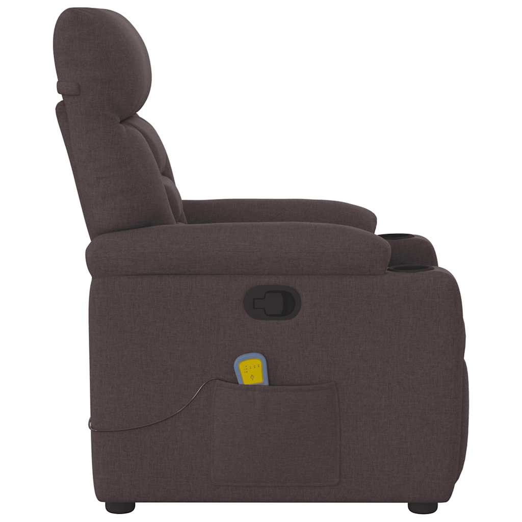 Fauteuil de massage inclinable Marron foncé Tissu