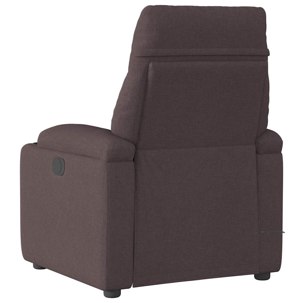Fauteuil de massage inclinable Marron foncé Tissu