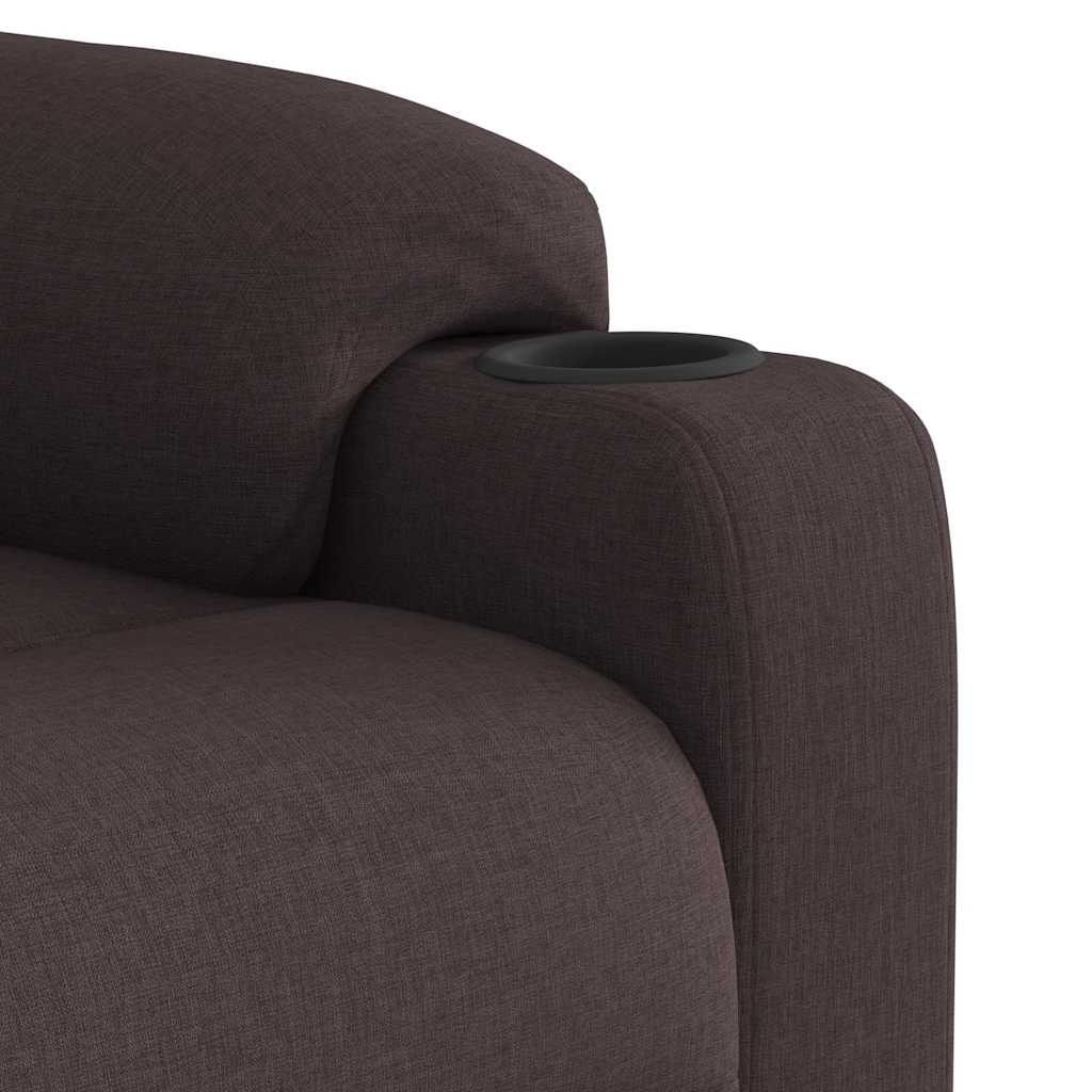 Fauteuil de massage inclinable Marron foncé Tissu