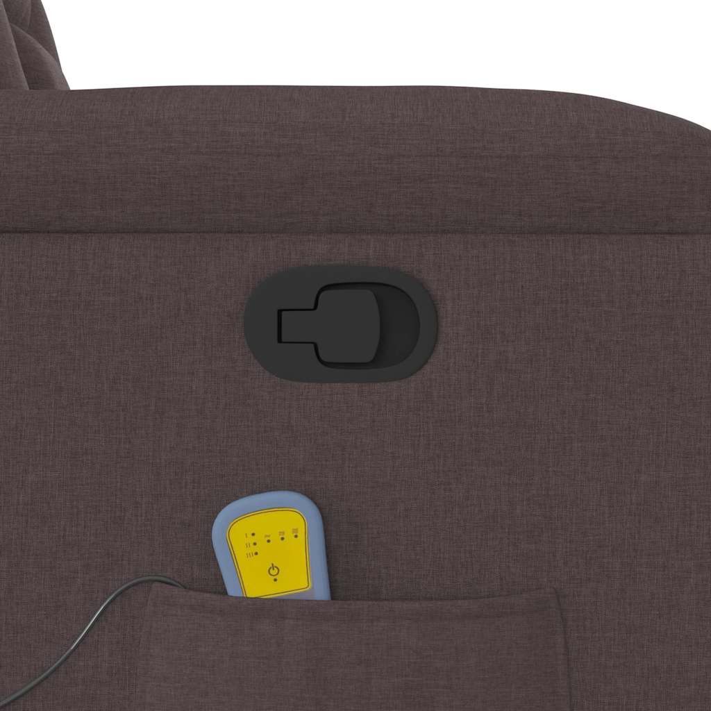 Fauteuil de massage inclinable Marron foncé Tissu