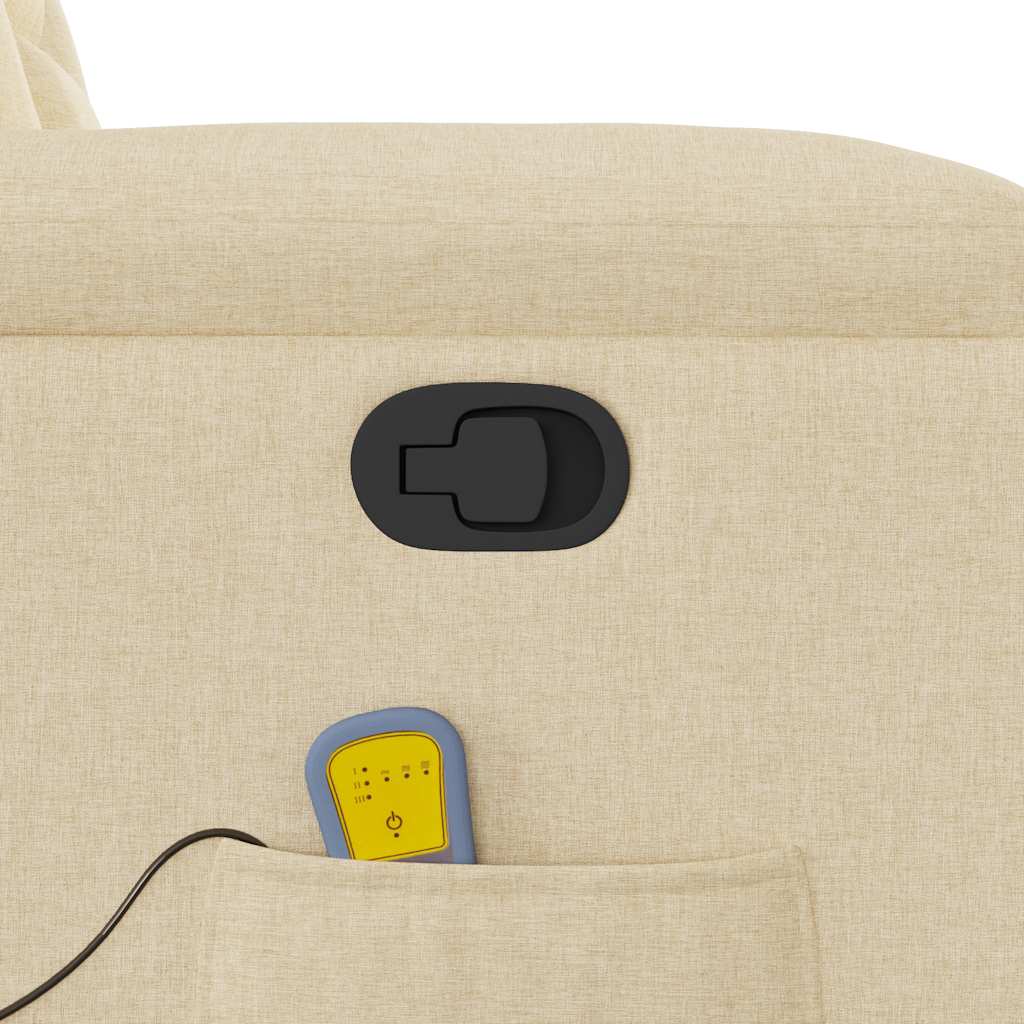 Fauteuil de massage inclinable Crème Tissu Fauteuils vidaXL