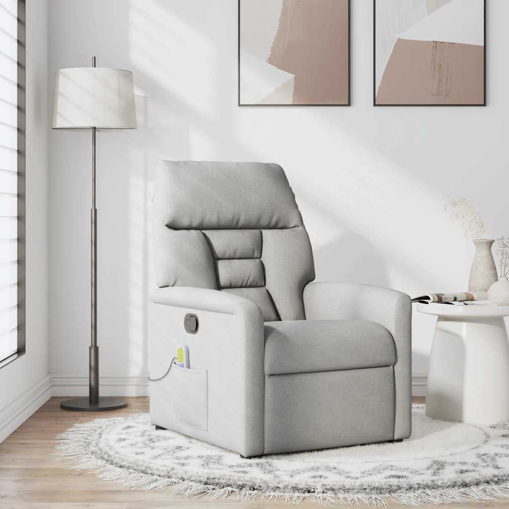 Fauteuil de massage inclinable gris nuage tissu - XIOS
