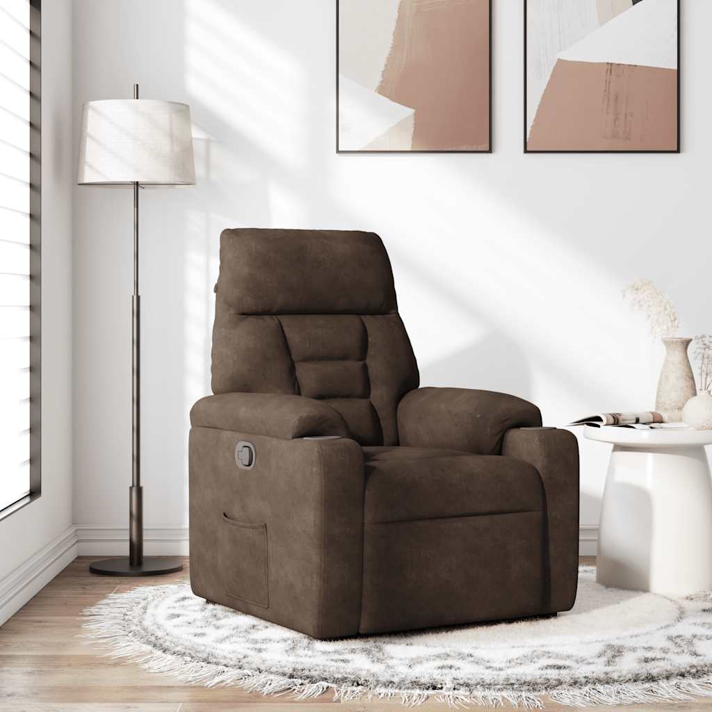 Fauteuil inclinable marron tissu microfibre