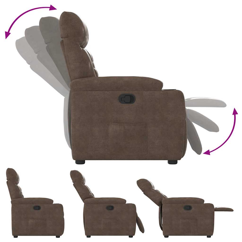 Fauteuil inclinable marron tissu microfibre