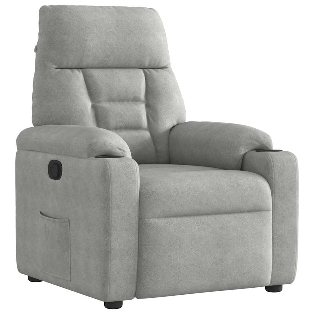 Fauteuil inclinable gris clair tissu microfibre