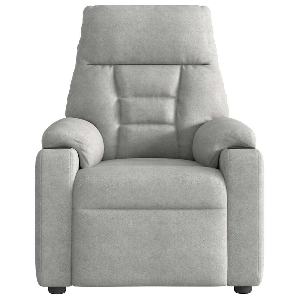 Fauteuil inclinable gris clair tissu microfibre