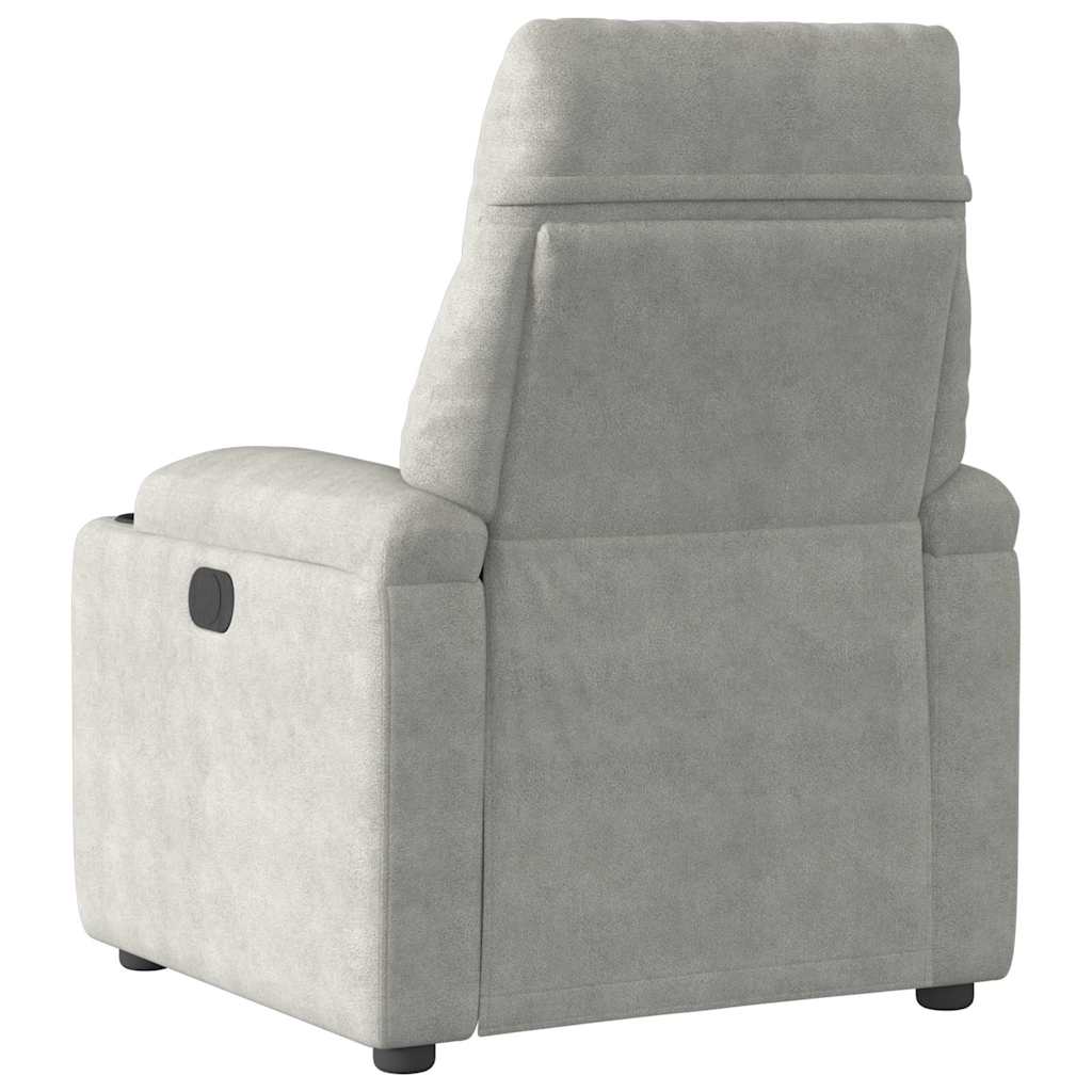 Fauteuil inclinable gris clair tissu microfibre