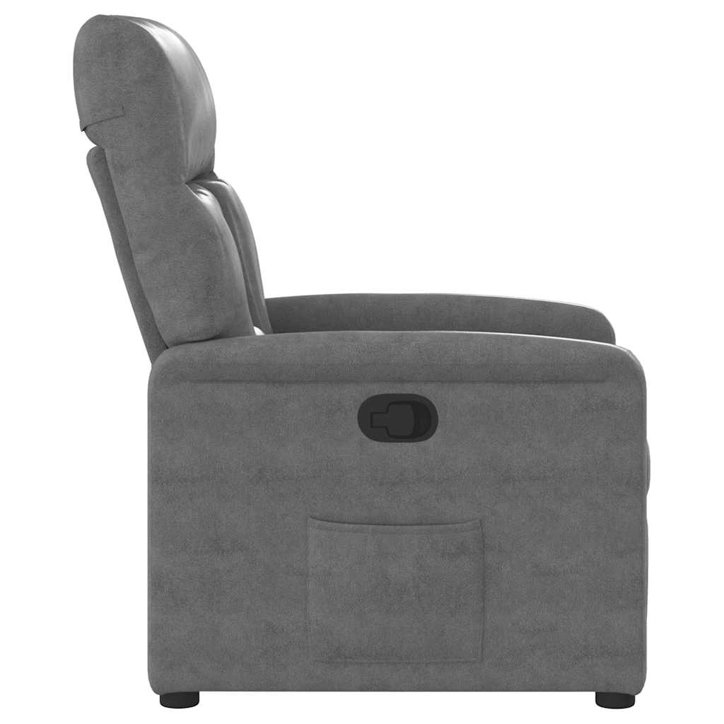 Fauteuil inclinable gris foncé tissu microfibre - XIOS