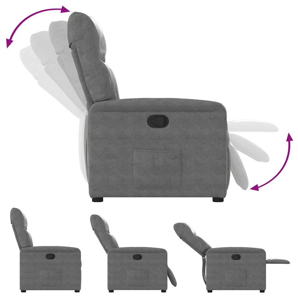 Fauteuil inclinable gris foncé tissu microfibre - XIOS