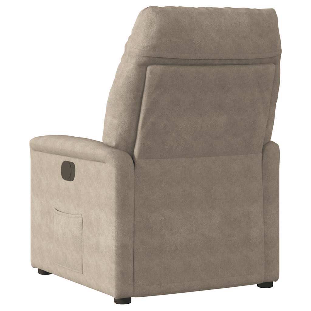 Fauteuil inclinable de massage taupe tissu microfibre