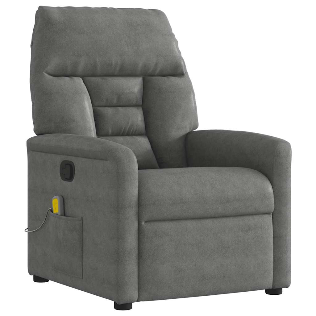 Fauteuil inclinable de massage gris foncé tissu microfibre - XIOS