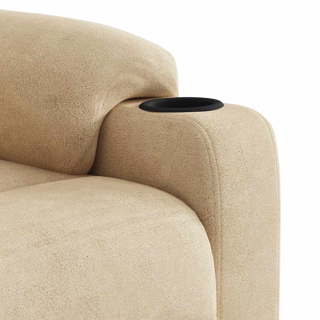 Fauteuil inclinable de massage crème tissu microfibre