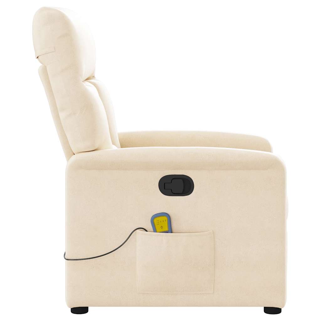 Fauteuil inclinable de massage beige tissu microfibre - XIOS