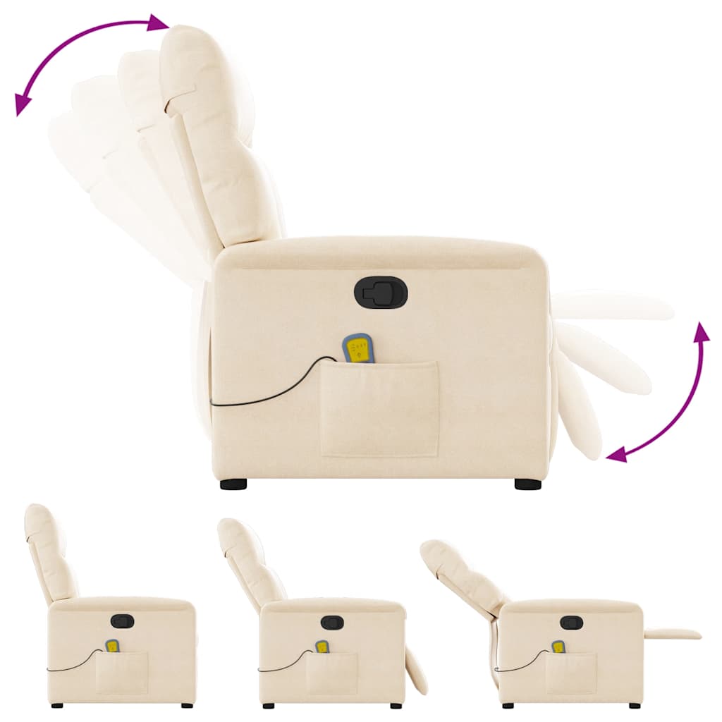 Fauteuil inclinable de massage beige tissu microfibre - XIOS