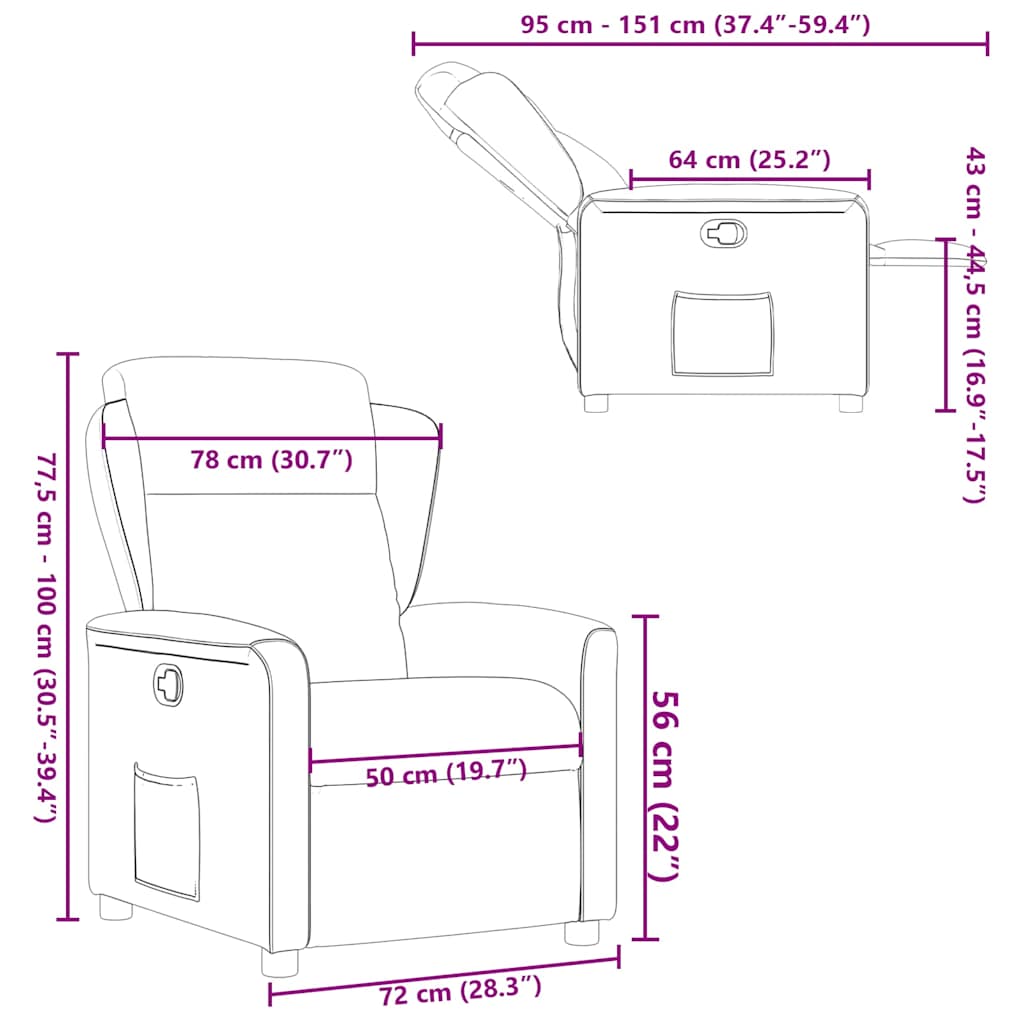 Fauteuil inclinable Noir Tissu - XIOS