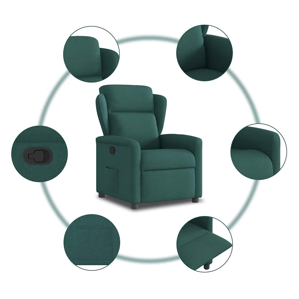 Fauteuil inclinable Vert foncé Tissu - XIOS