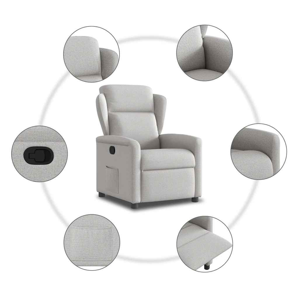 Fauteuil inclinable gris nuage tissu - XIOS