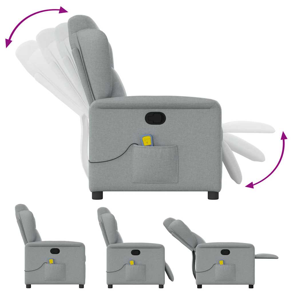 Fauteuil de massage inclinable Gris clair Tissu - XIOS