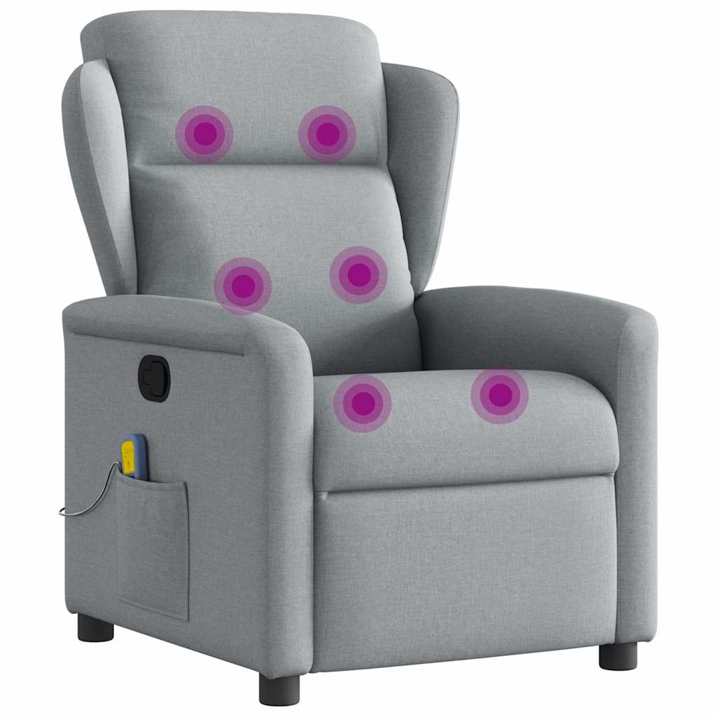 Fauteuil de massage inclinable Gris clair Tissu - XIOS