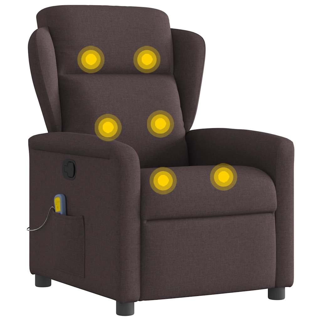 Fauteuil de massage inclinable Marron foncé Tissu - XIOS