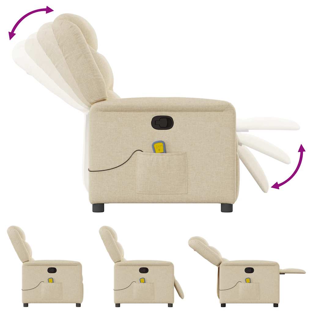 Fauteuil de massage inclinable Crème Tissu - XIOS