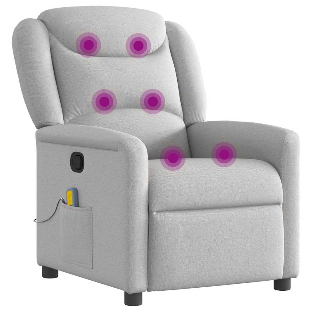 Fauteuil de massage inclinable gris nuage tissu - XIOS