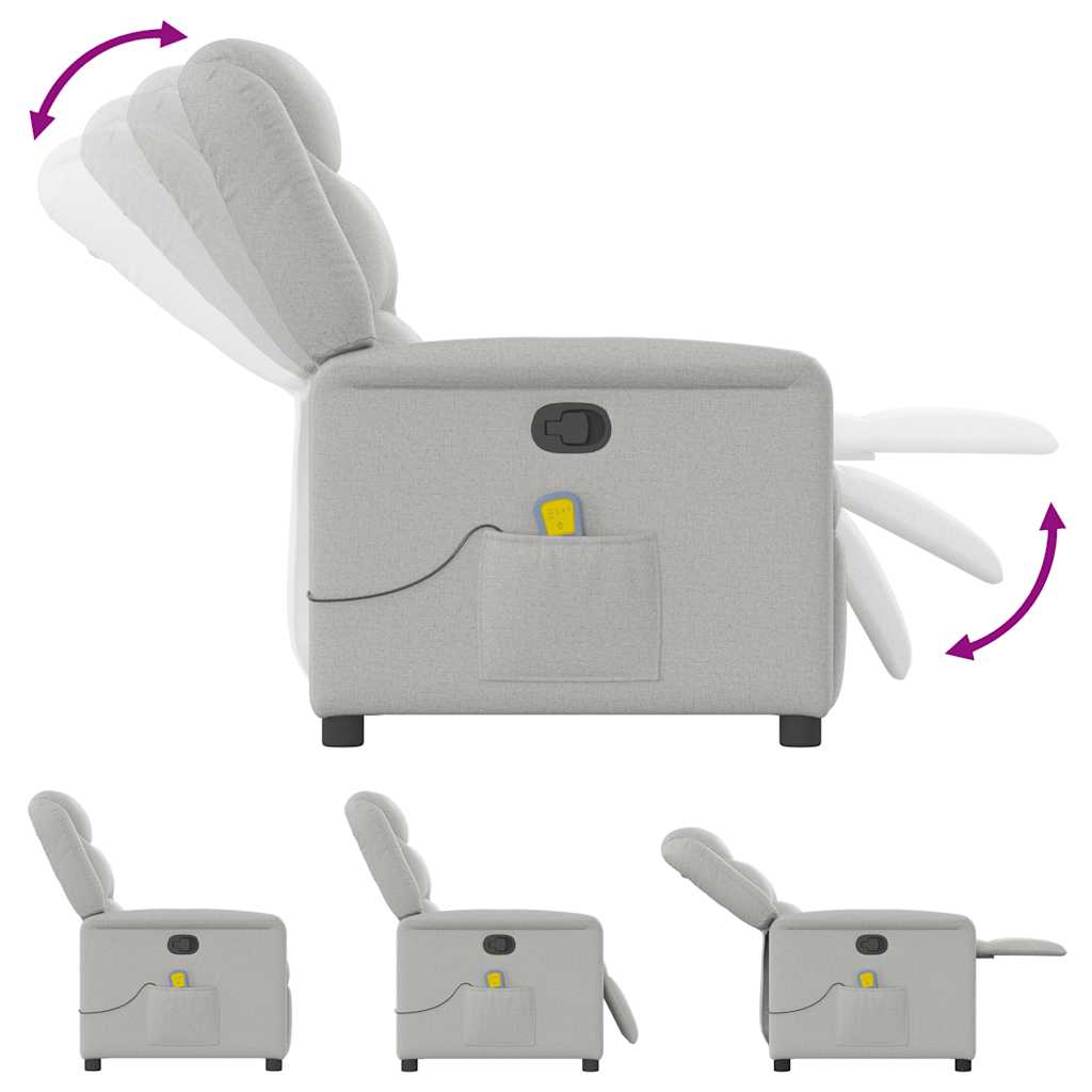 Fauteuil de massage inclinable gris nuage tissu - XIOS