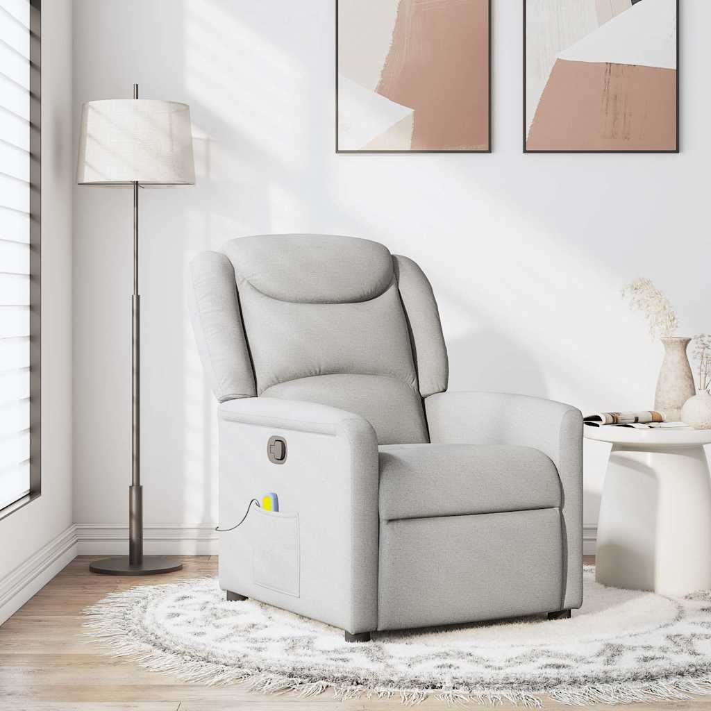 Fauteuil de massage inclinable gris nuage tissu - XIOS