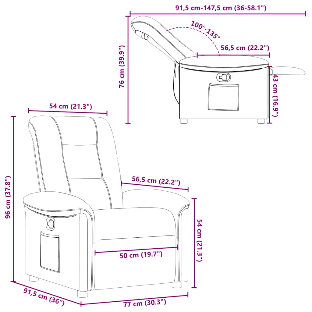 Fauteuil inclinable Gris clair Tissu - XIOS