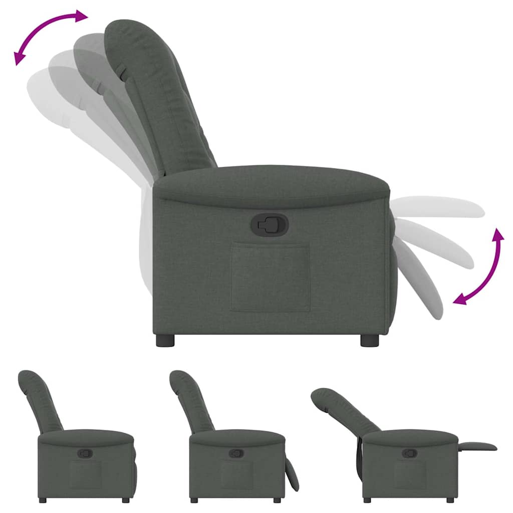 Fauteuil inclinable Gris foncé Tissu - XIOS