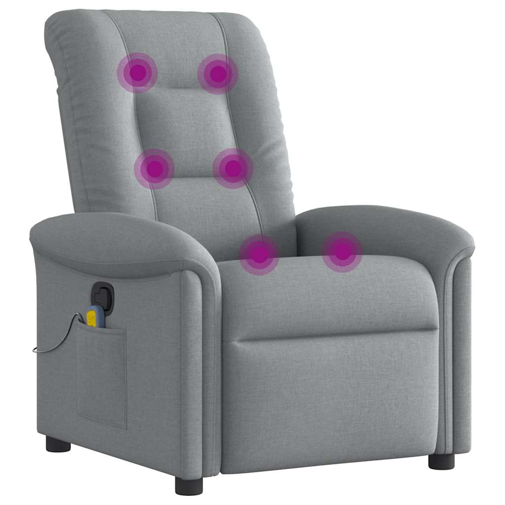 Fauteuil de massage inclinable Gris clair Tissu - XIOS