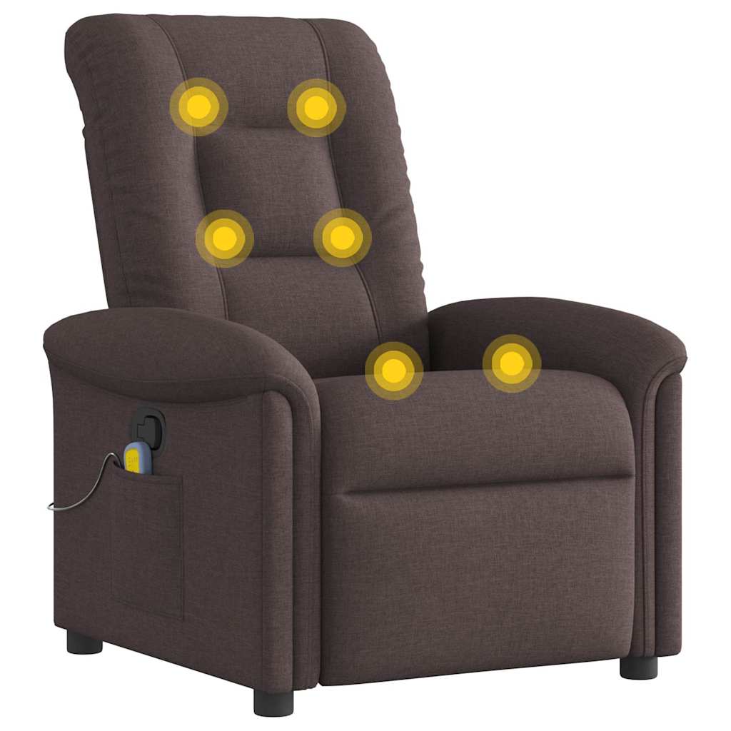 Fauteuil de massage inclinable Marron foncé Tissu - XIOS