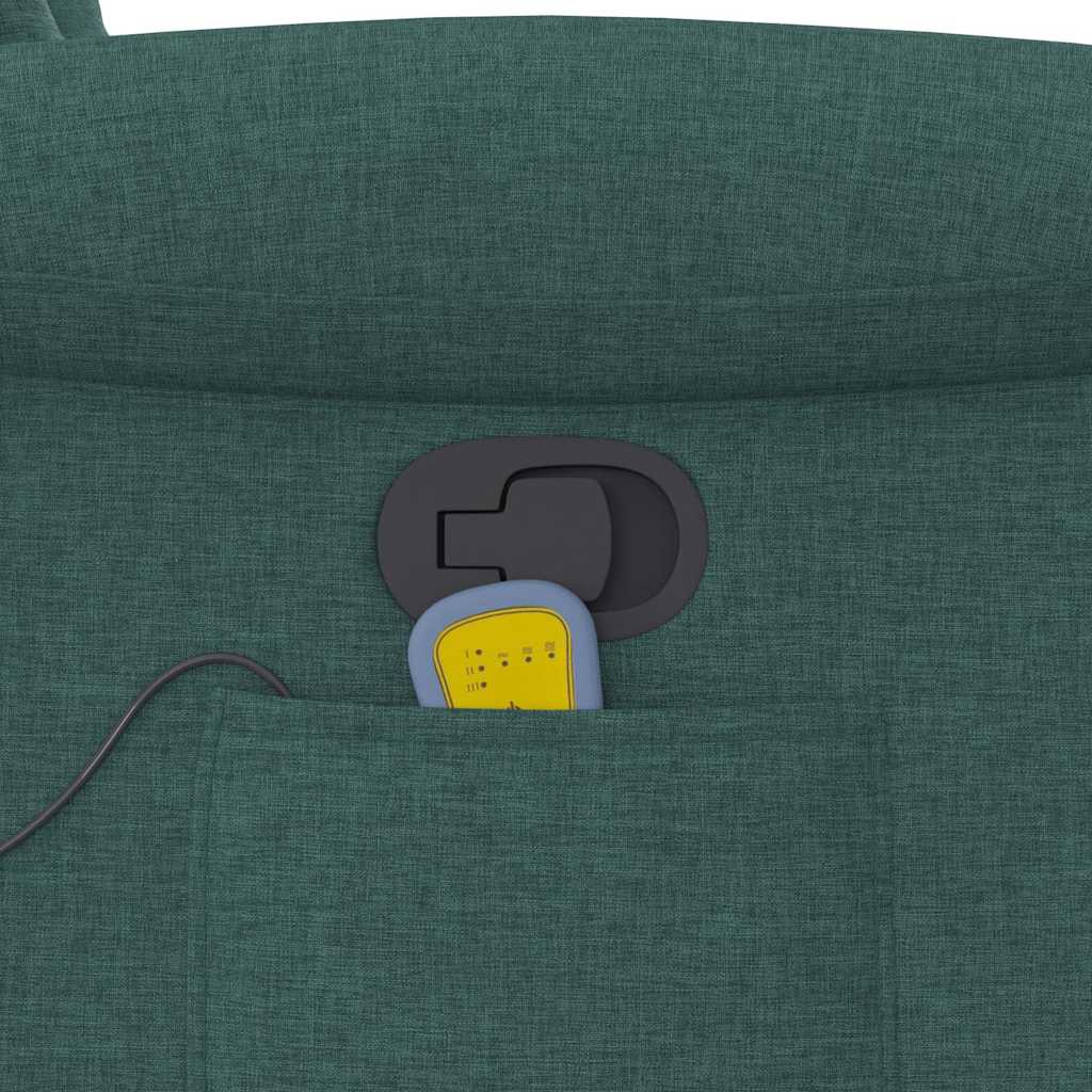 Fauteuil de massage inclinable Vert foncé Tissu
