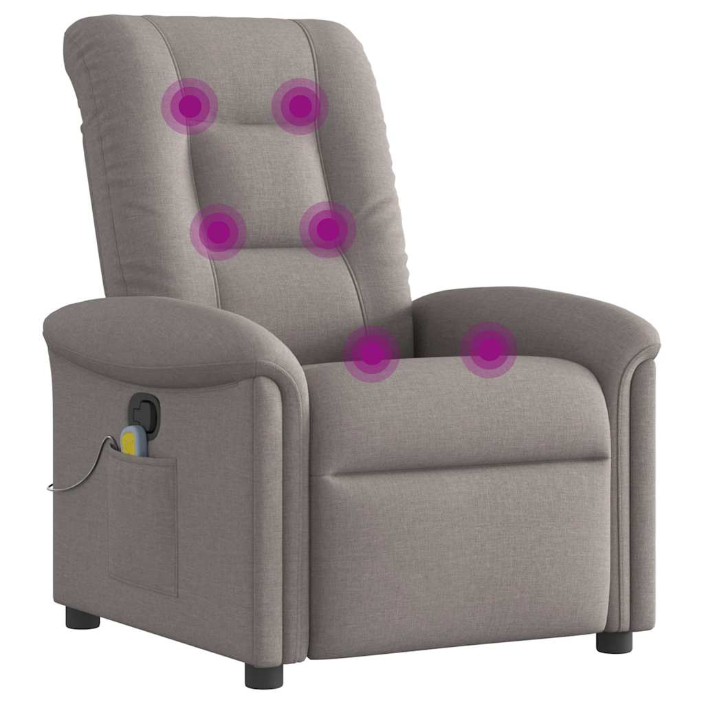 Fauteuil de massage inclinable Taupe Tissu - XIOS