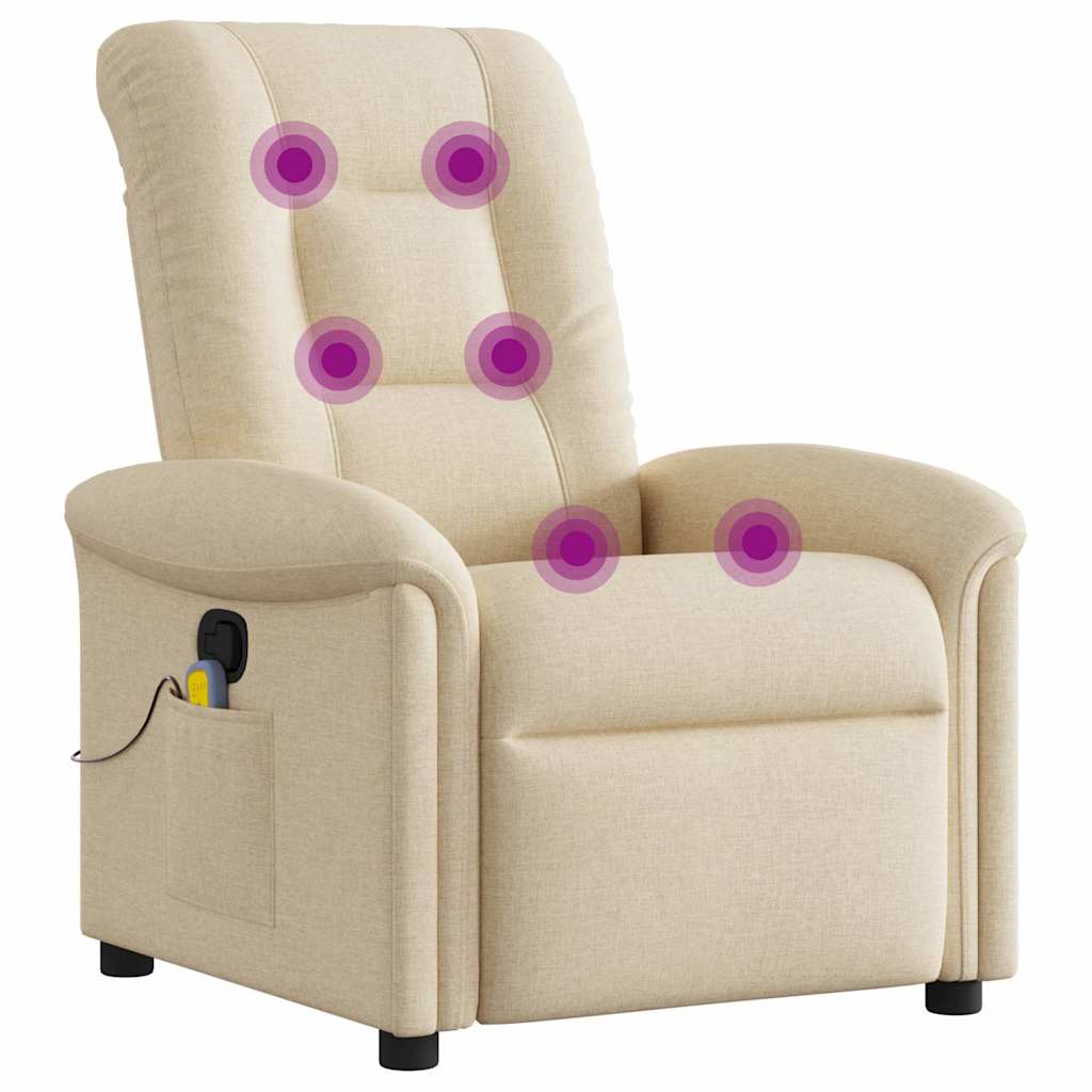 Fauteuil de massage inclinable Crème Tissu - XIOS