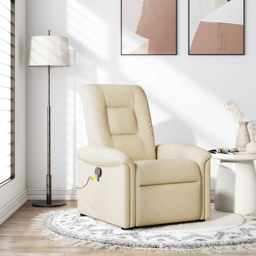 Fauteuil de massage inclinable Crème Tissu - XIOS